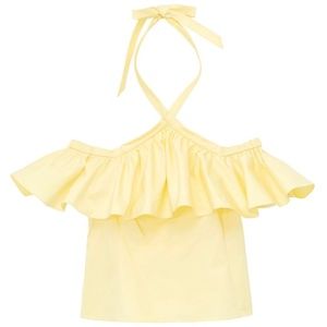 Rebecca Taylor Halter Neck Ruffle Top